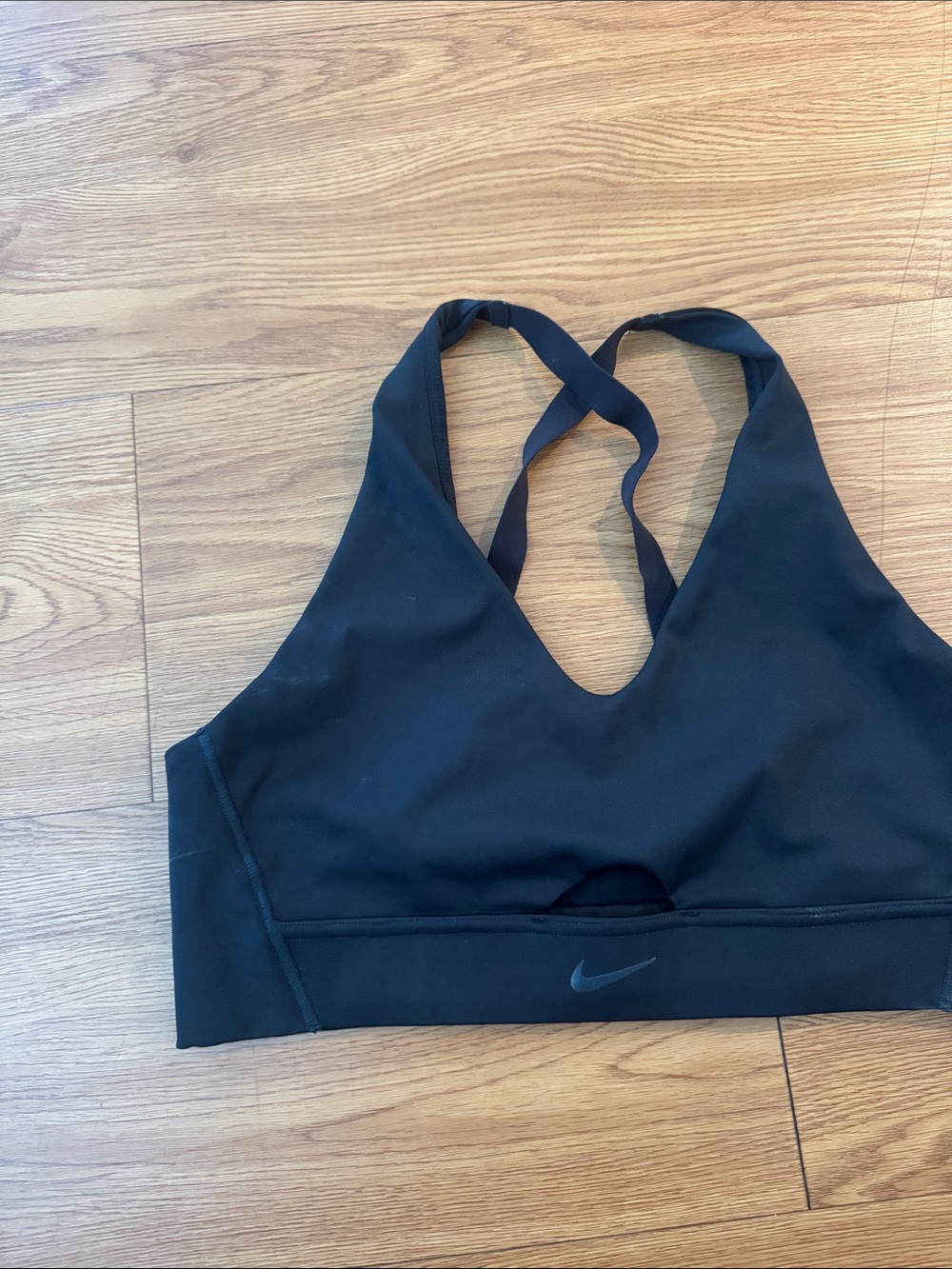 Nike Black Women's Strappy V‑Neck Sports Bra